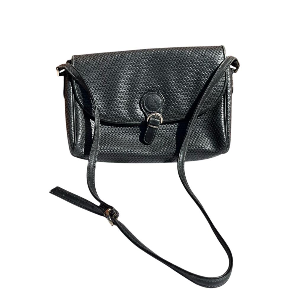 Vintage Liz Claiborne 1983 Black Genuine Leather Trim Handbag